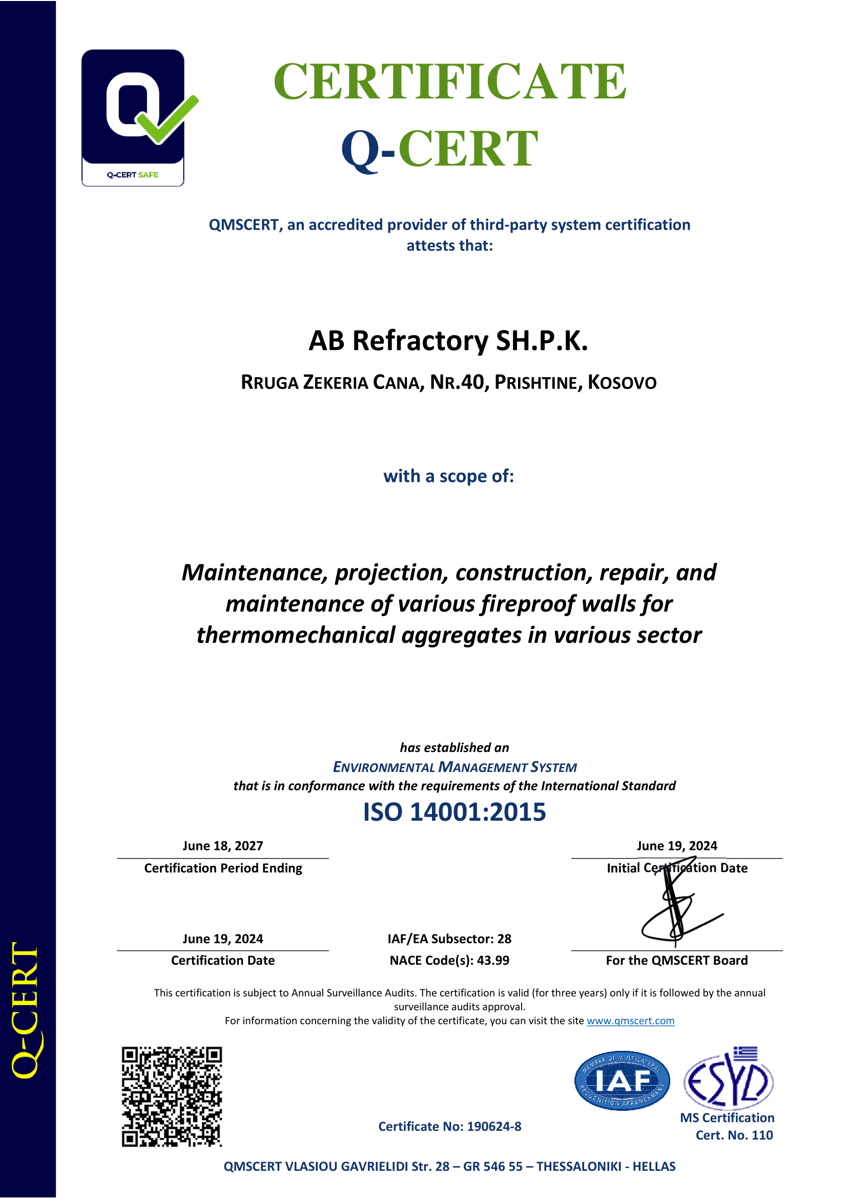 ISO 14001:2015 — Environmental Management System